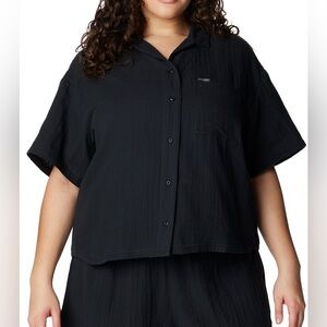 Columbia Women’s Plus Size Holly Hideaway Breezy Short‎ Sleeve blouse black XXL